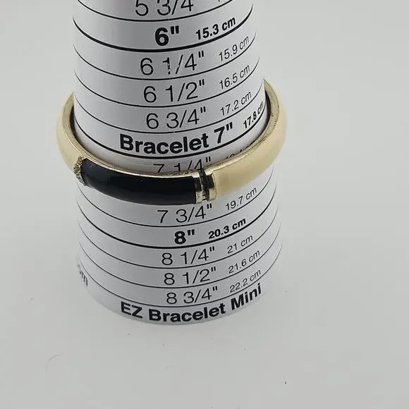 Cream & Black Hinge Bangle Bracelet Classy Neutral Preppy Old Money Aesthetic - Picture 7 of 7